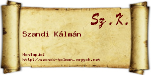 Szandi Kálmán névjegykártya